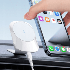 Mcdodo DRŽÁK DO AUTO MCDODO S MAGSAFE NABÍJEČKOU PRO IPHONE 12 13 BÍLÝ CH-7070