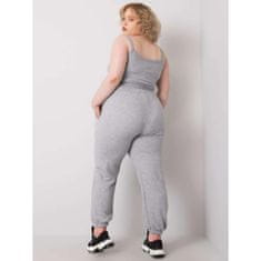 BASIC FEEL GOOD Dámské tepláky plus size bavlněné AINHOA šedé RV-DR-6331.86_366486 3XL