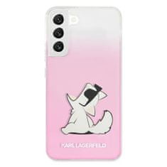 Karl Lagerfeld KLHCS22MCFNRCPI hard silikonové pouzdro Samsung Galaxy S22 PLUS 5G pink Choupette Eat