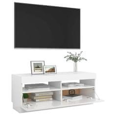 Vidaxl TV skříňka s LED osvětlením bílá s vysokým leskem 100x35x40 cm