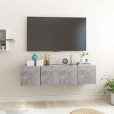 Greatstore Závěsné TV skříňky 2 ks betonově šedé 60 x 30 x 30 cm