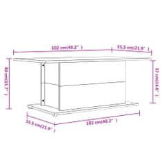 Greatstore Konferenční stolek černý 102 x 55,5 x 40 cm dřevotříska