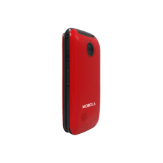 MB610 Senior Flip, mobilní véčkový telefon pro seniory, SOS tlačítko, 2 obrazovky, nabíjecí stojánek, červený