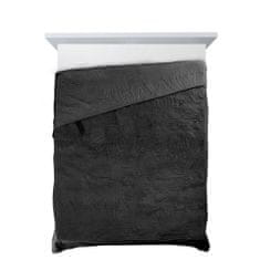 Eurofirany Dekorativní přehoz na postel LUIZ-4 220x240 černý s palmovými listy