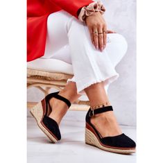 Dámské espadrilky s podpatky Black velikost 36