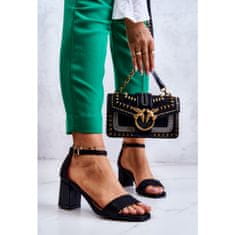 Vinceza Dámské módní sandály na podpatku Black velikost 39