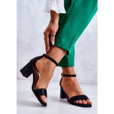 Vinceza Dámské módní sandály na podpatku Black velikost 39