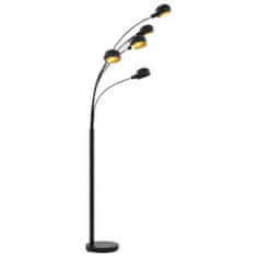 Greatstore Stojací lampa 200 cm 5 x E14 černo-zlatá