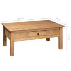 Greatstore Konferenční stolek 100x60x45 cm masivní borovice řada Panama