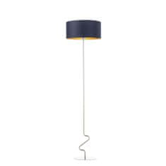 LYSNE.PL Moderní stojací lampa JERSEY GOLD, chromový rám, tmavě modrá