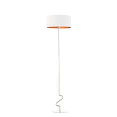 LYSNE.PL Moderní stojací lampa JERSEY GOLD, chromový rám, bílá/zlatá