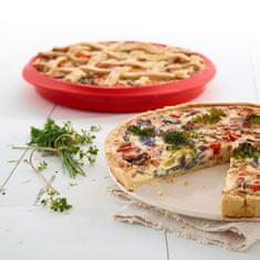 Lékué Lékué Zapékací forma s odnímatelným talířem na quiche Quiche Pan 28 cm | červená