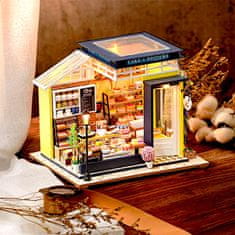 HABARRI Miniatura domečku DIY LED, kreativní sada, pekařství, cukrářství