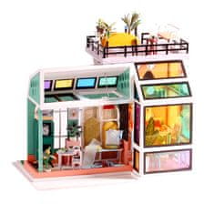 HABARRI Miniatura domečku DIY LED, kreativní sada, retro byt
