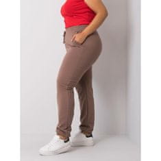 BASIC FEEL GOOD Dámské tepláky plus size BEATRIZ tmavě béžové RV-DR-6301.88_360620 2XL