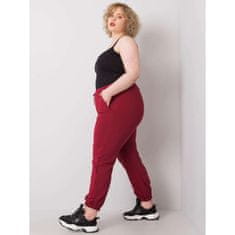 BASIC FEEL GOOD Dámské tepláky s kapsami plus size Ainhoa bordó RV-DR-6331.86_366484 3XL