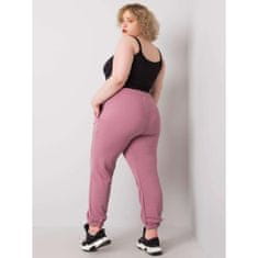 BASIC FEEL GOOD Dámské tepláky bavlněné plus size AINHOA špinavě růžové RV-DR-6331.86_366485 2XL