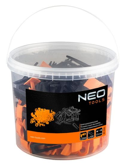 NEO Tools NEO TOOLS Nivelační systém pro dlaždice 100 + 200 1,5 mm