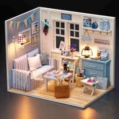 HABARRI Miniatura domečku DIY LED, kreativní sada, chlapecký pokoj