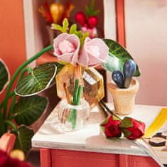 HABARRI Miniatura domečku DIY LED, kreativní sada, Květinářství