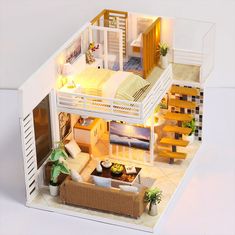 HABARRI Miniatura domečku DIY LED, kreativní sada, Pohodlné a elegantní