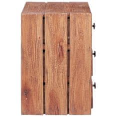 Greatstore Noční skříňka 3 zásuvky 35x25x35 cm masivní recyklované dřevo