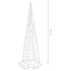 Vidaxl Akrylový dekorativní světelný LED kužel studený bílý 60 cm