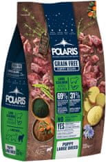 POLARIS bezobilné granule s čerstvým masem Junior Large Breed s jehněčím a lososem 2,5 kg