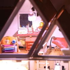 HABARRI Miniatura domečku DIY LED, kreativní sada, Pro malování