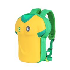 HABARRI Žlutozelený batoh pro malé fotbalisty ve věku 3-8 let - Fotbalista z Ria