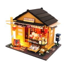 HABARRI Miniatura domečku DIY LED, kreativní sada, obchod s porcelánem