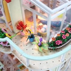 HABARRI Miniatura domečku DIY LED, kreativní sada, Vila v květinách