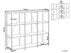 Beliani 3-patrová knihovna tmavé dřevo RHODE