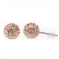 Levien Náušnice sparkly BALL PU 6mm - LIGHT PEACH