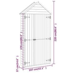 Greatstore Zahradní kůlna na nářadí 107x37x220 cm impregnovaná borovice