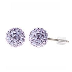 Levien Náušnice sparkly BALL PU 8mm - VIOLET