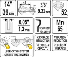 YATO Řetěz na motorovou pilu 14" 3/8"