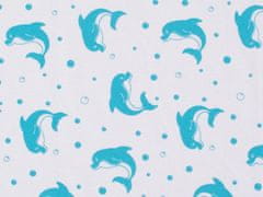Kaarsgaren Letní deka 100x150cm z biobavlny aqua delfínci