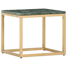 Greatstore Konferenční stolek zelený 40x40x35cm pravý kámen mramorový vzor