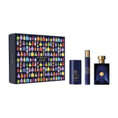 Versace Pour Homme Dylan Blue set toaletní voda ve spreji 100ml + toaletní voda miniaturní 10ml + deodorant v tyčince 75ml