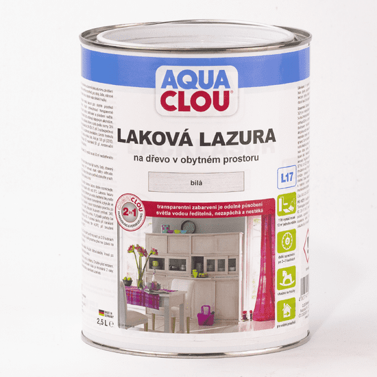 Clou Laková lazura L17 AQUA CombiCLOU č.18 buk je určena k ochrannému a dekorativnímu nátěru předmětů ze surového dřeva a skvěle se hodí i pro renovační nátěry, různá balení