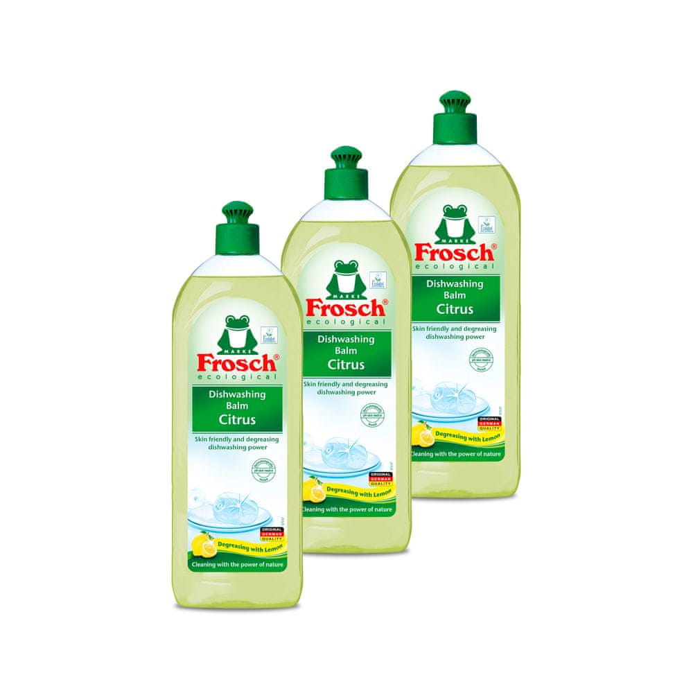 Frosch Balzám pro mytí nádobí Citrón 3 x 750 ml