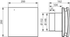 Soler&Palau Ventilátor DECOR 300 CZ Design, vhodný pro koupelny, průtok 230 m³/h, IPX4, zpětná klapka, tichý chod