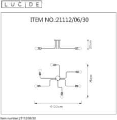 LUCIDE  SPIDER Black 6xE27