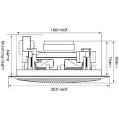 Adastra CC-5V, 100V podhledový 5,25" reproduktor, 50W, bílý