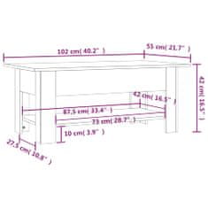 Greatstore Konferenční stolek bílý vysoký lesk 102x55x42 cm dřevotříska