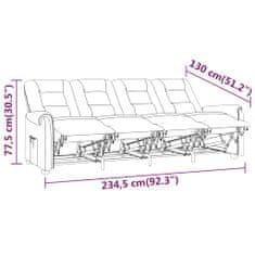 Vidaxl 4místné masážní polohovací křeslo krémové umělá kůže