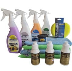 Eco Clean & Shine E-CS Velká sada autokosmetiky s nano voskem 4x 500 ml + 3x 100 ml