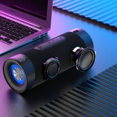 DUDAO Bezdrátový Bluetooth reproduktor Dudao 5.0 RGB - Černá KP14990