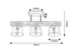 Rabalux Rabalux stropní svítidlo Cardamom E14 3x MAX 40W stříbrný dub 3119